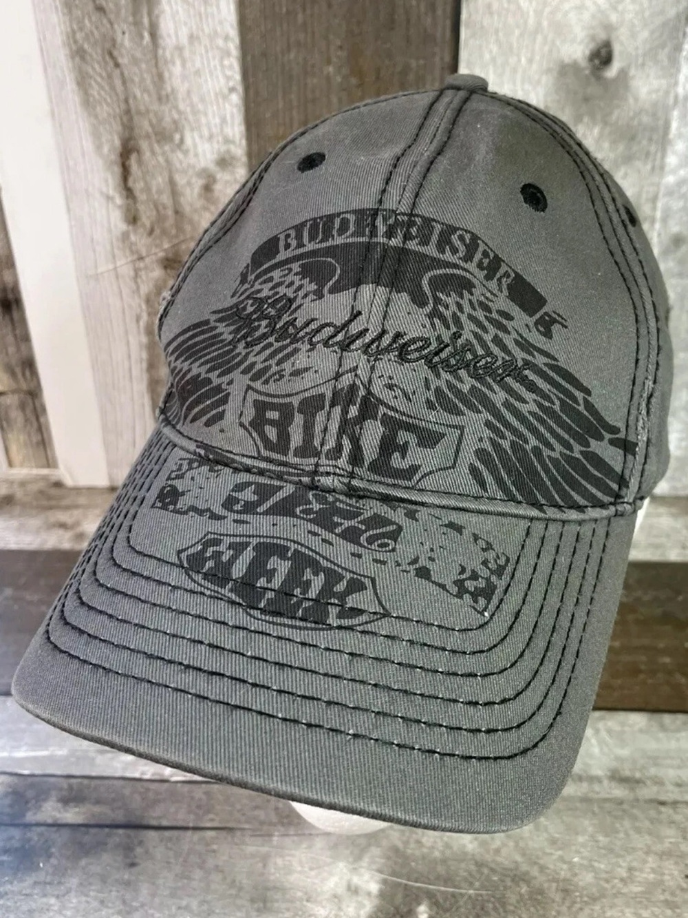 Anheuser Busch Budweiser Bike Week Baseball Hat Beer Eagle Logo Distressed